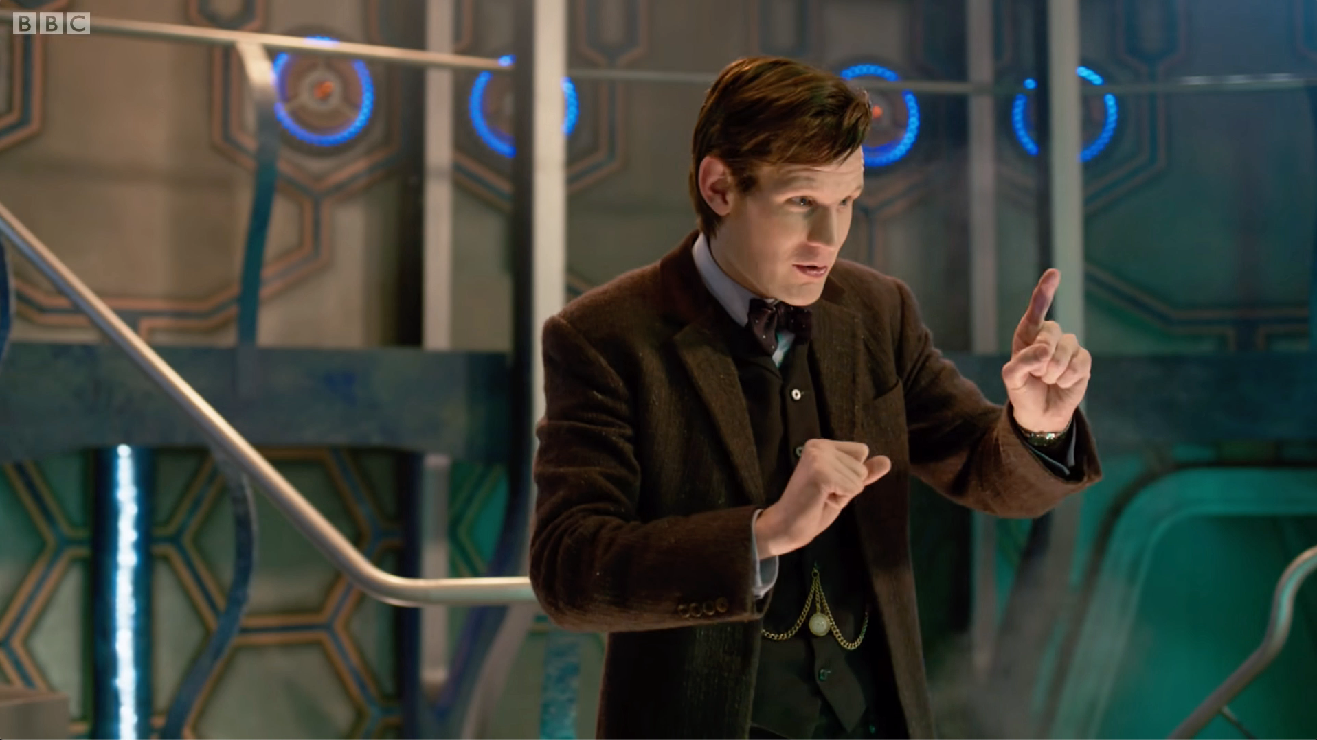 The Eleventh Doctor getting ready to regenerate.
